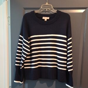 Philosophy Navy and White Striped Sweater